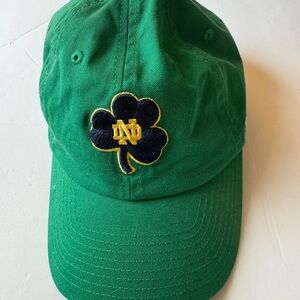 Green Notre Dame Cap with Embroidered Logo Adjustable OS
